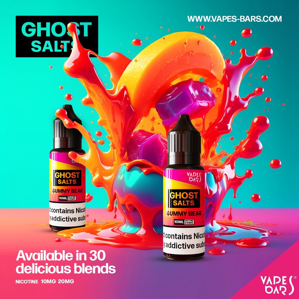 GHOT 3500 Nic Salts 10ml - Box of 10 - Wolfvapes.co.uk-Gummy Bear