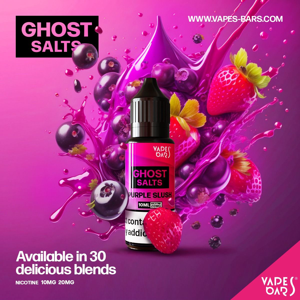 GHOT 3500 Nic Salts 10ml - Box of 10 - Wolfvapes.co.uk-Purple Slush