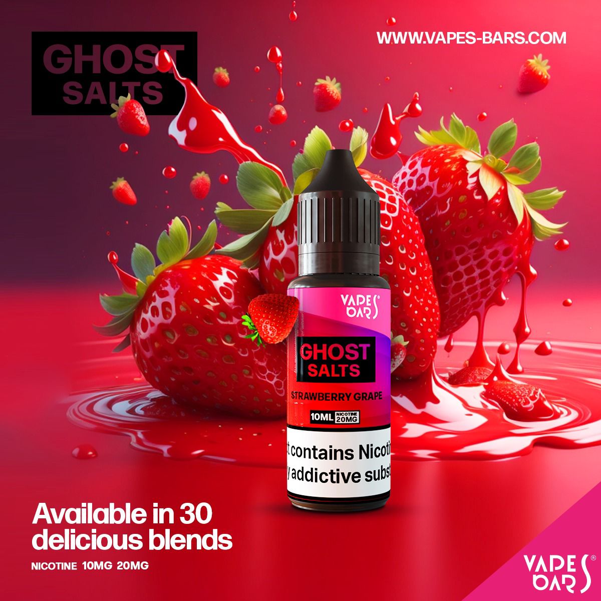 GHOT 3500 Nic Salts 10ml - Box of 10 - Wolfvapes.co.uk-Strawberry Grape