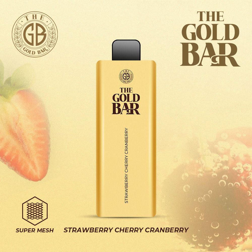 Gold Bar 4500 Disposable Vape Puff Bar Pod Box of 10 - Wolfvapes.co.uk-Strawberry Cherry Cranberry