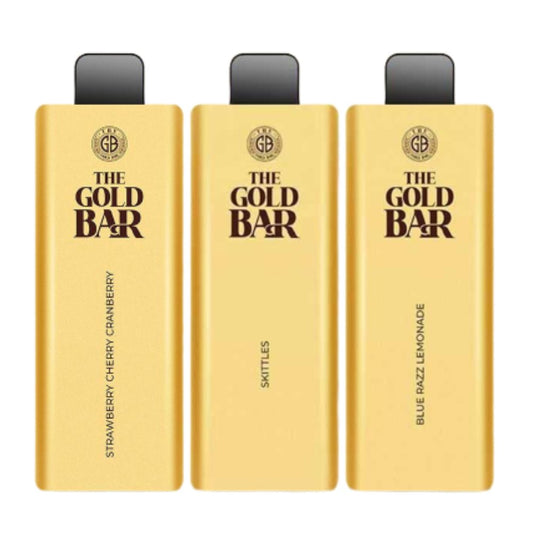 Gold Bar 4500 Disposable Vape Puff Bar Pod Box of 10 - Wolfvapes.co.uk-Strawberry Cherry Cranberry