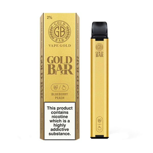 Gold Bar 600 Disposable Vape Pod Puff Bar Pen - Wolfvapes.co.uk-Blueberry Peach *New*