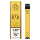 Gold Bar 600 Disposable Vape Pod Puff Bar Pen - Wolfvapes.co.uk-Peach Ice *New*