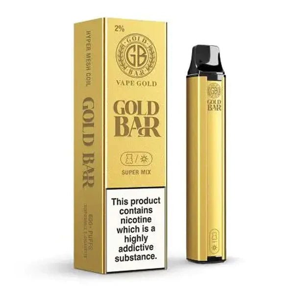 Gold Bar 600 Disposable Vape Pod Puff Bar Pen - Wolfvapes.co.uk-Super Mix *New*