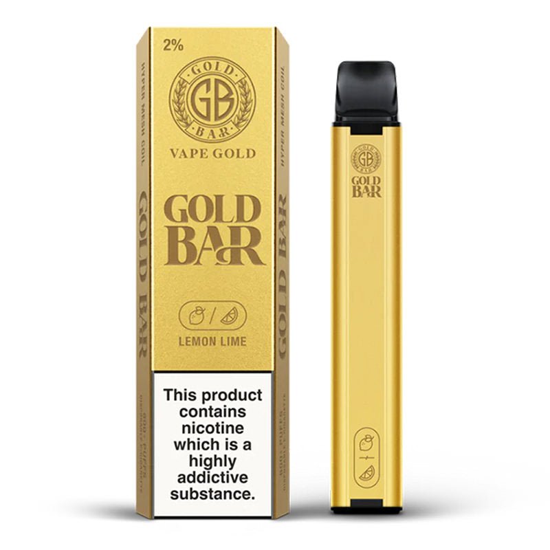 Gold Bar 600 Disposable Vape Pod Puff Pen Device - Box of 10 - Wolfvapes.co.uk-Lemon Lime *New*