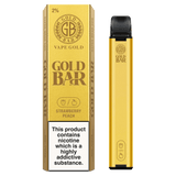 Gold Bar 600 Disposable Vape Pod Puff Pen Device - Box of 10 - Wolfvapes.co.uk-Strawberry Peach *New*