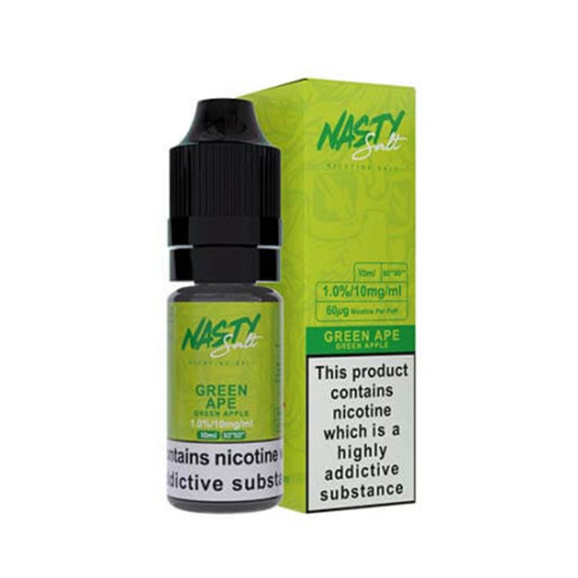Green Ape Nic Salt E-Liquid by Nasty Salts | 3 Pack 10ml | Wolfvapes - Wolfvapes.co.uk-10mg