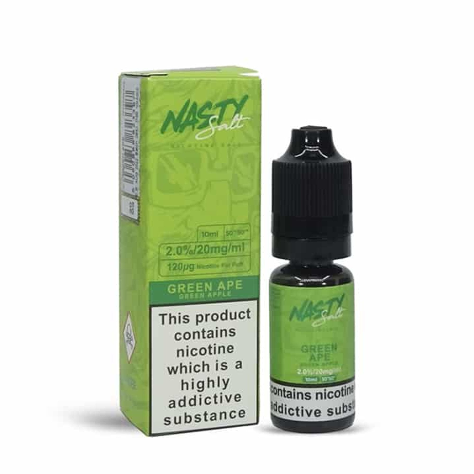 Green Ape Nic Salt E-Liquid by Nasty Salts | 3 Pack 10ml | Wolfvapes - Wolfvapes.co.uk-20mg