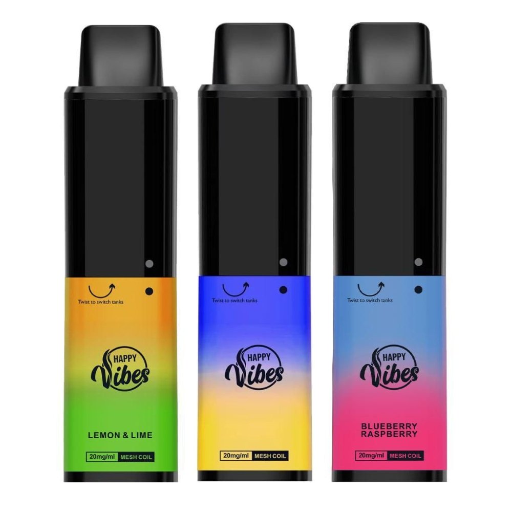 Happy Vibes TWIST 2400 Disposable Vape Pod Pen - 20mg - Wolfvapes.co.uk-Crazy Blue