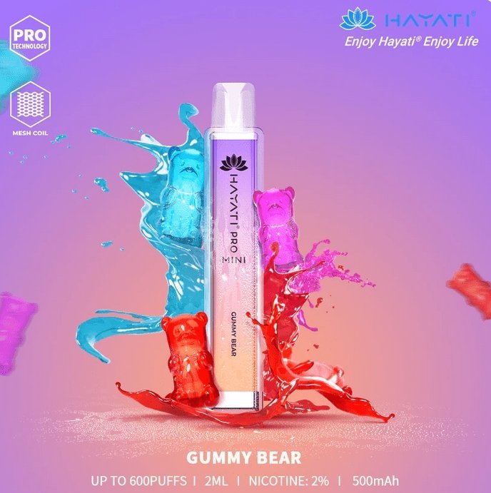 Hayati Mini Pro 600 Disposable Vape Puff Bar Pod - Wolfvapes.co.uk-Gummy Bear