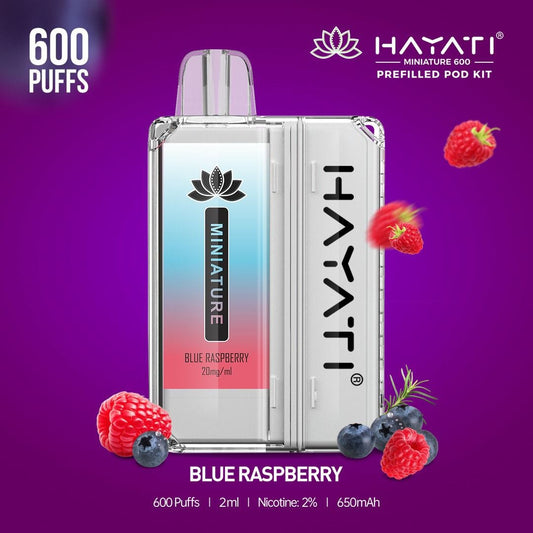 Hayati Miniature 600 Prefilled Pod Kit - Wolfvapes.co.uk-Blue Raspberry