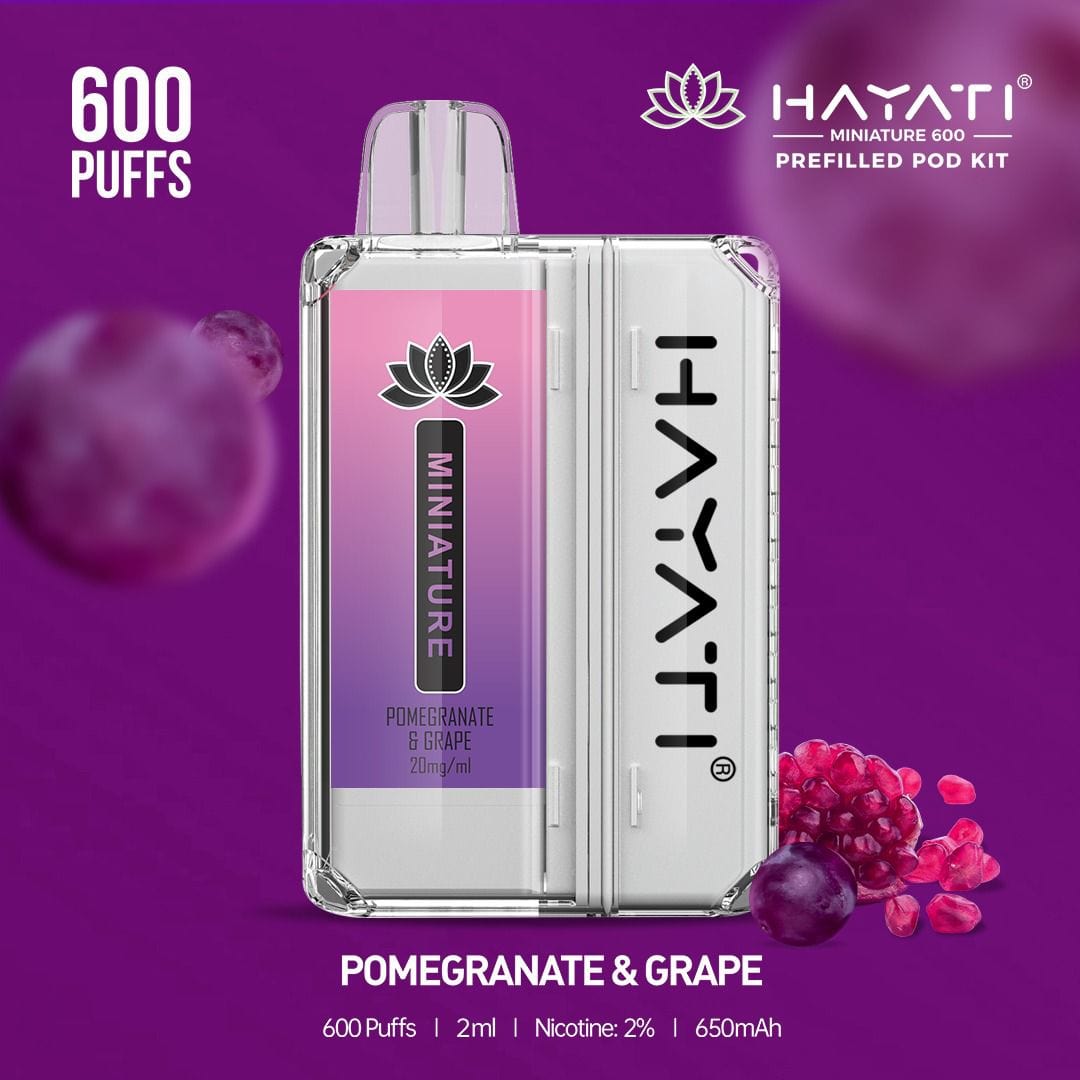 Hayati Miniature 600 Prefilled Pod Kit - Wolfvapes.co.uk-Pomegranate & Grape