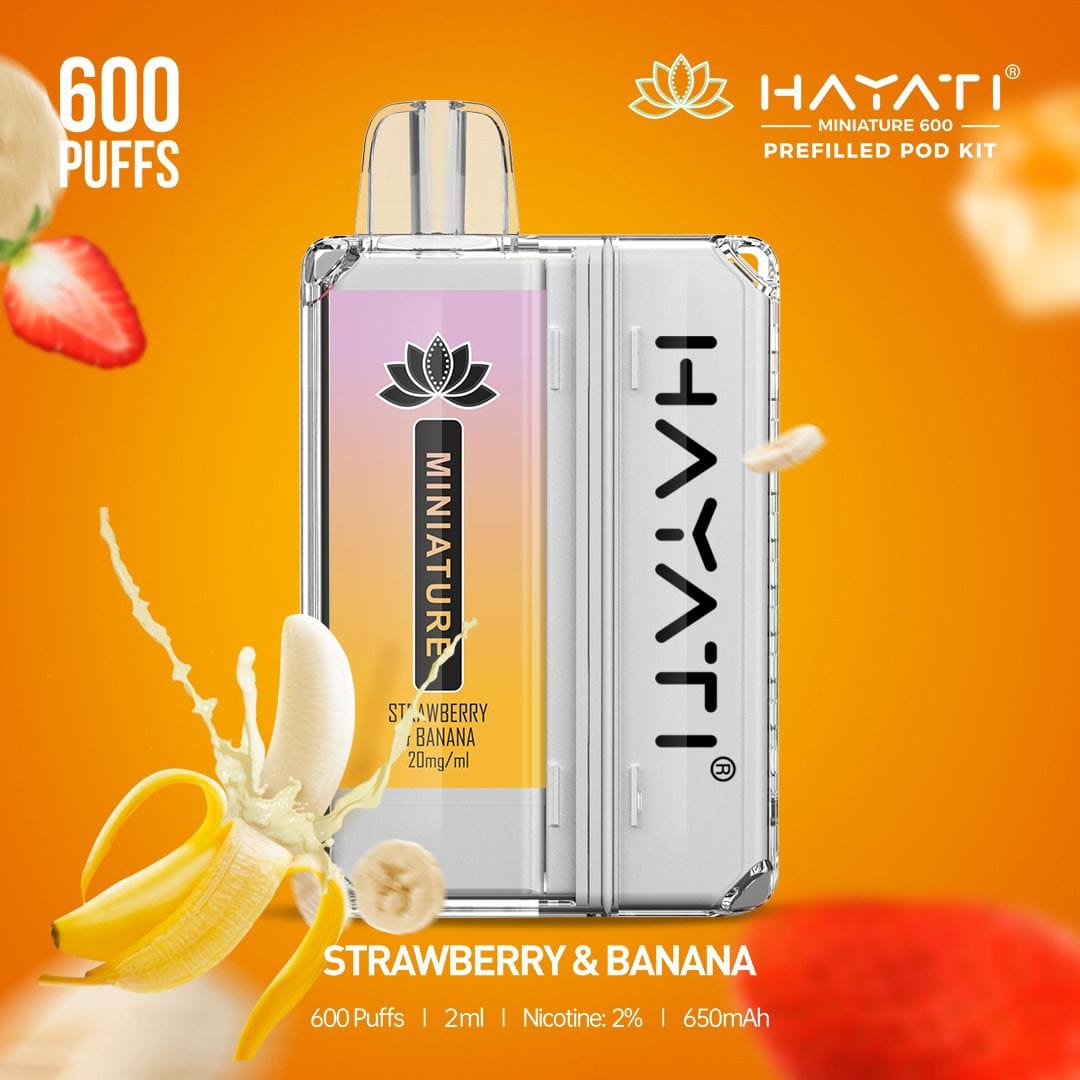 Hayati Miniature 600 Prefilled Pod Kit - Wolfvapes.co.uk-Strawberry & Banana