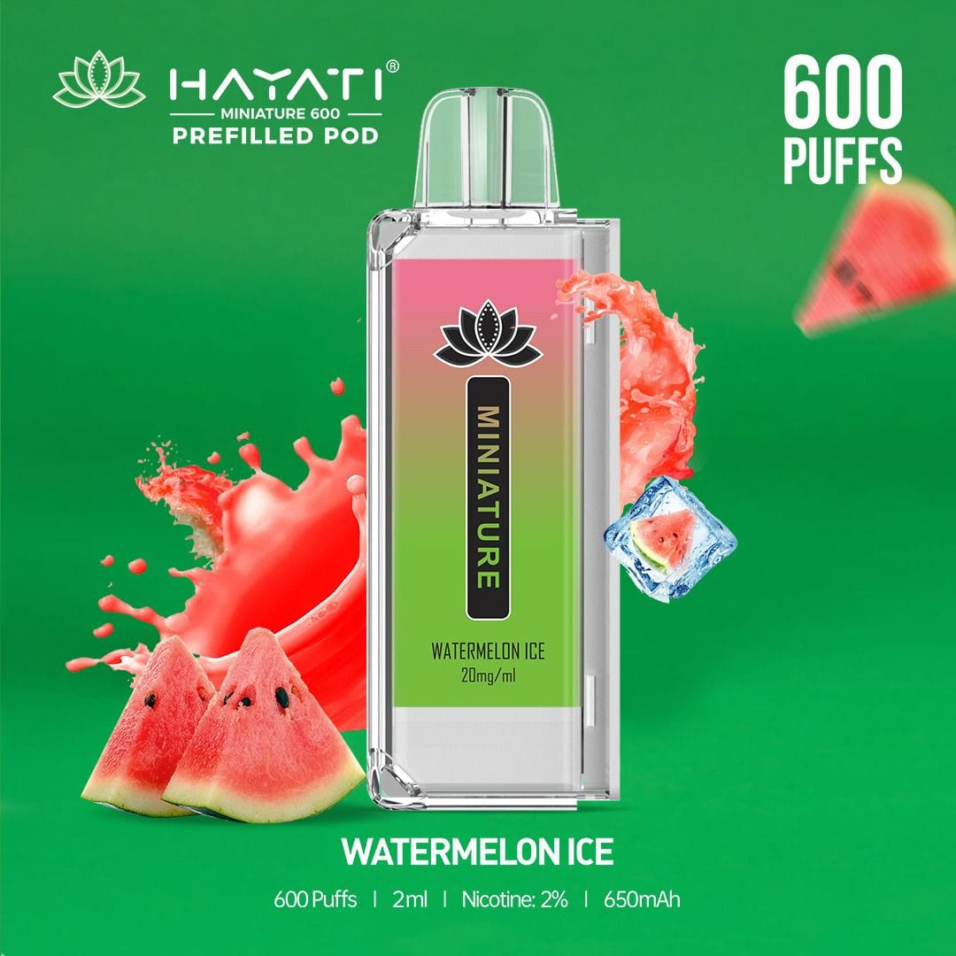 Hayati Miniature 600 Prefilled Replacement Pods - Wolfvapes.co.uk-Watermelon Ice