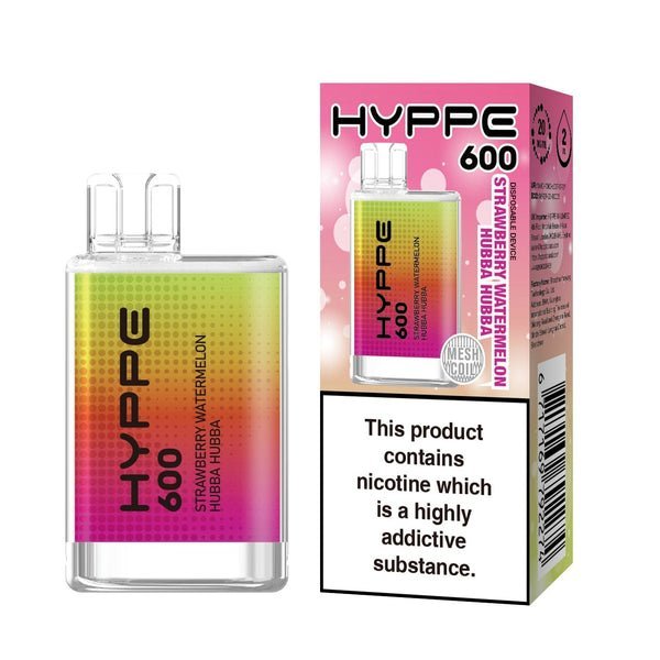 Hyppe 600 Crystal Disposable Vape Puff Pod Device - Wolfvapes.co.uk-Strawberry Watermelon Hubba Hubba