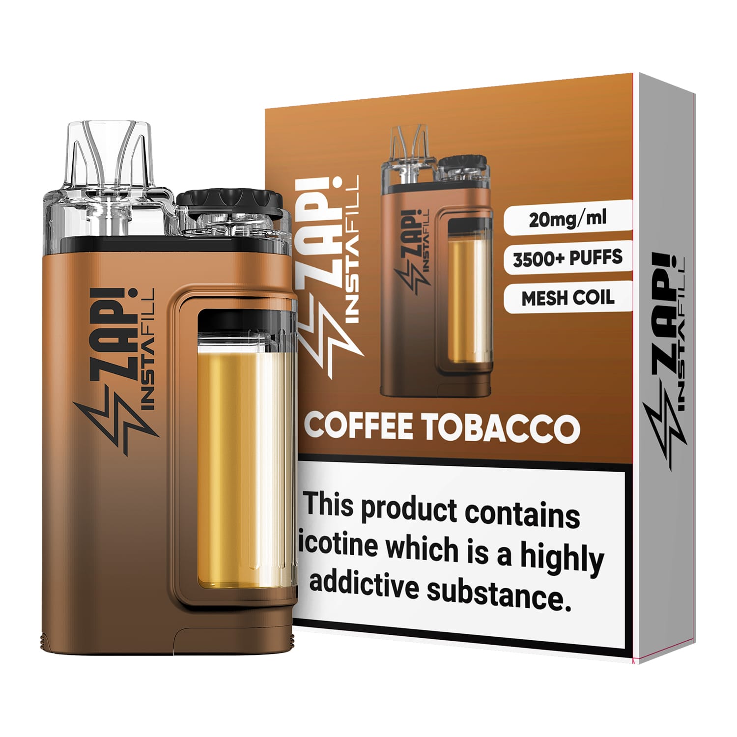 Instafill 3500 Puffs Disposable Pod Vape Kit - Wolfvapes.co.uk-Coffee Tobacco