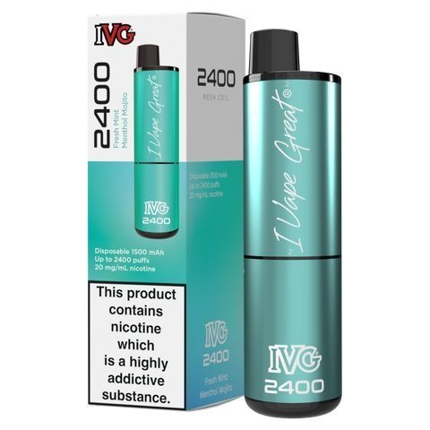 IVG 2400 Disposable Vape Pod Puff Device Box of 5 - Wolfvapes.co.uk-Fresh Mint Menthol Mojito