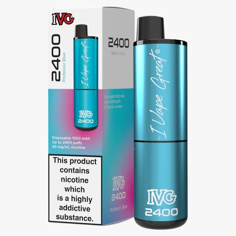 IVG 2400 Disposable Vape Pod Puff Device - Box of 5 - Wolfvapes.co.uk-Pro Blue (Professor Blue)