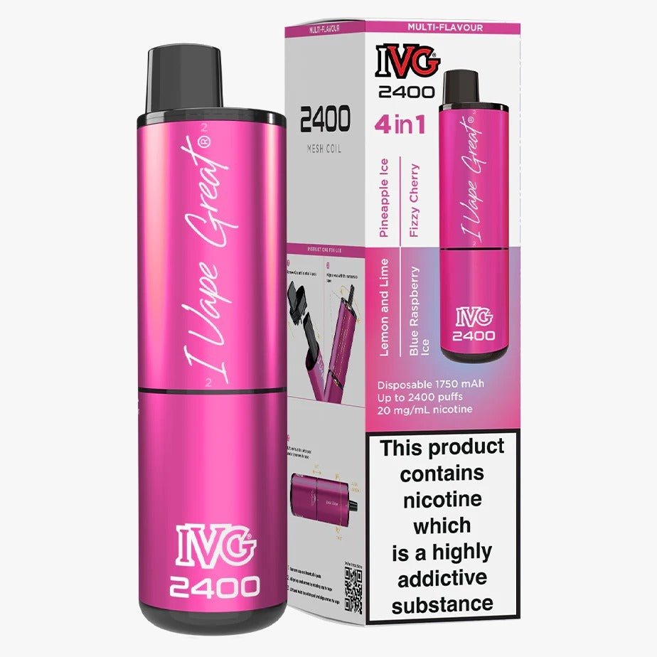 IVG 2400 Disposable Vape Pod Puff Device - Box of 5 - Wolfvapes.co.uk-Special Edition (4 Mix Flavours) *New*