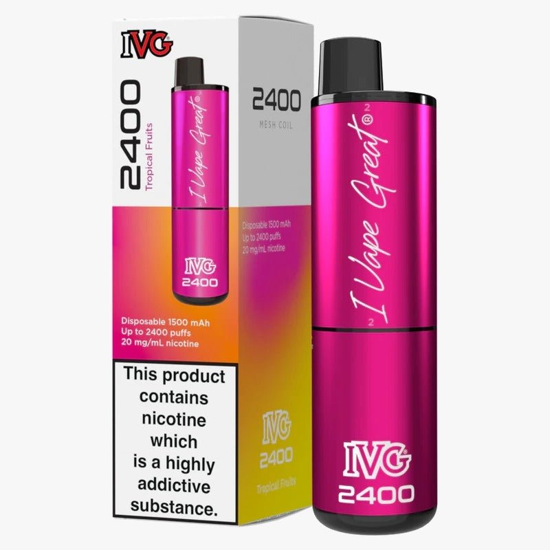 IVG 2400 Disposable Vape Pod Puff Device - Box of 5 - Wolfvapes.co.uk-Tropical Fruits