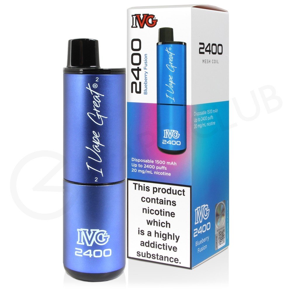 IVG 2400 Disposable Vape Pod Puff Pod Pen Device - Wolfvapes.co.uk-Blueberry Fusion