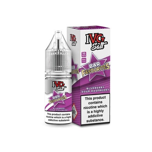 IVG Salt Bar Favourite 10ml E Liquid- Pack Of 10 - Wolfvapes.co.uk-Blueberry Sour Raspberry