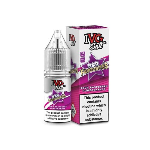 IVG Salt Bar Favourite 10ml E Liquid- Pack Of 10 - Wolfvapes.co.uk-Sour Raspberry Pomegranate