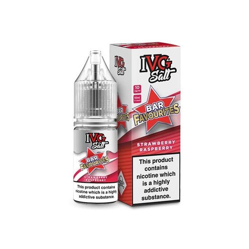 IVG Salt Bar Favourite 10ml E Liquid- Pack Of 10 - Wolfvapes.co.uk-Strawberry Raspberry
