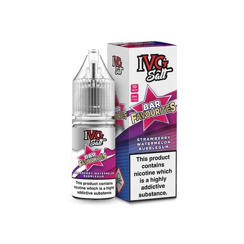 IVG Salt Bar Favourite 10ml E Liquid- Pack Of 10 - Wolfvapes.co.uk-Strawberry Watermelon Bubblegum