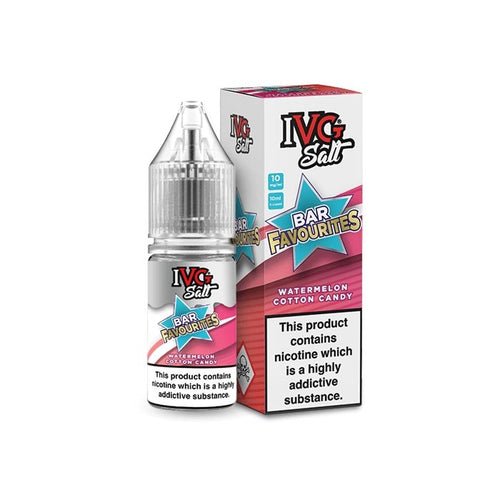 IVG Salt Bar Favourite 10ml E Liquid- Pack Of 10 - Wolfvapes.co.uk-Watermelon Cotton Candy