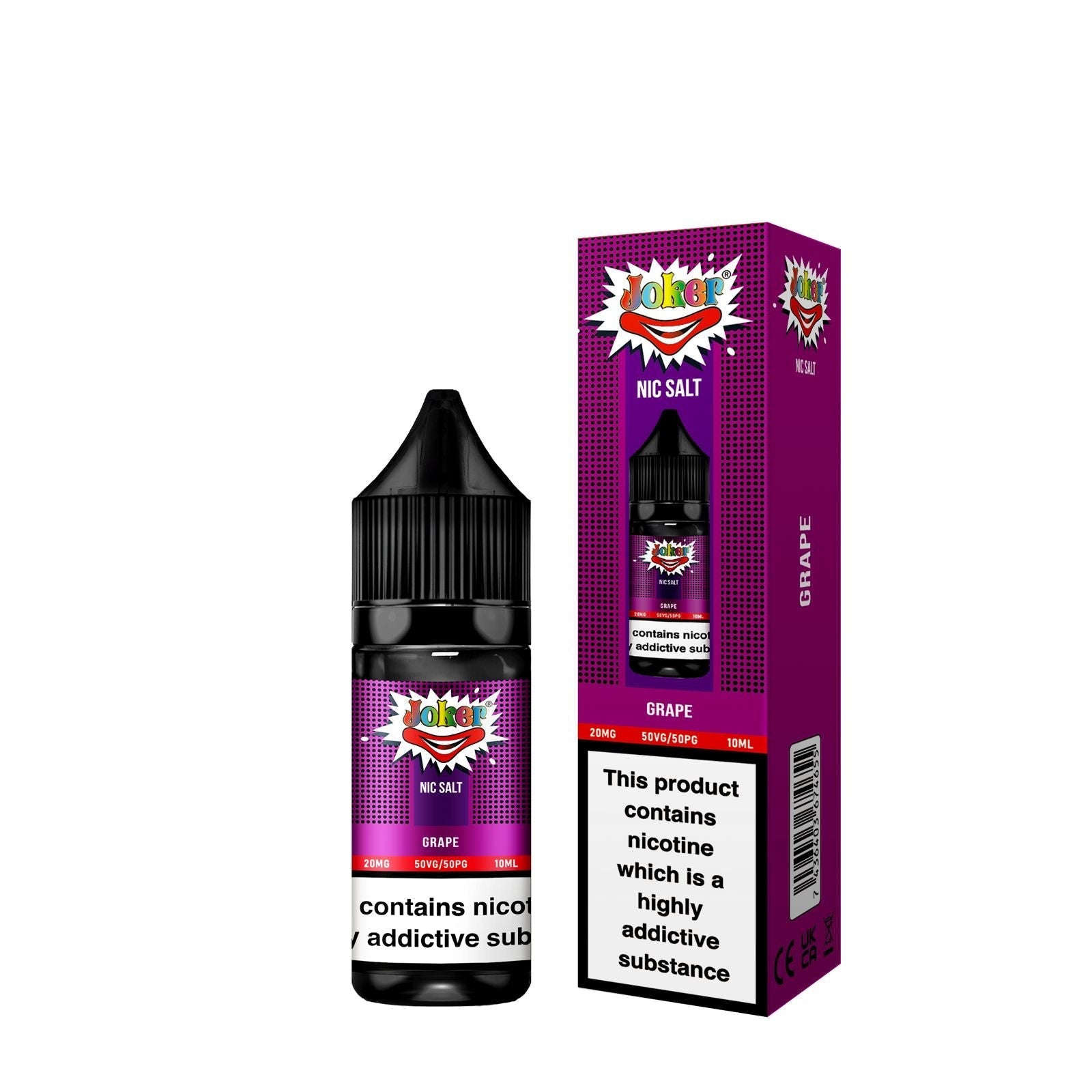 Joker Nic Salt 10ml E-liquids - Box of 10 - Wolfvapes.co.uk-Grape