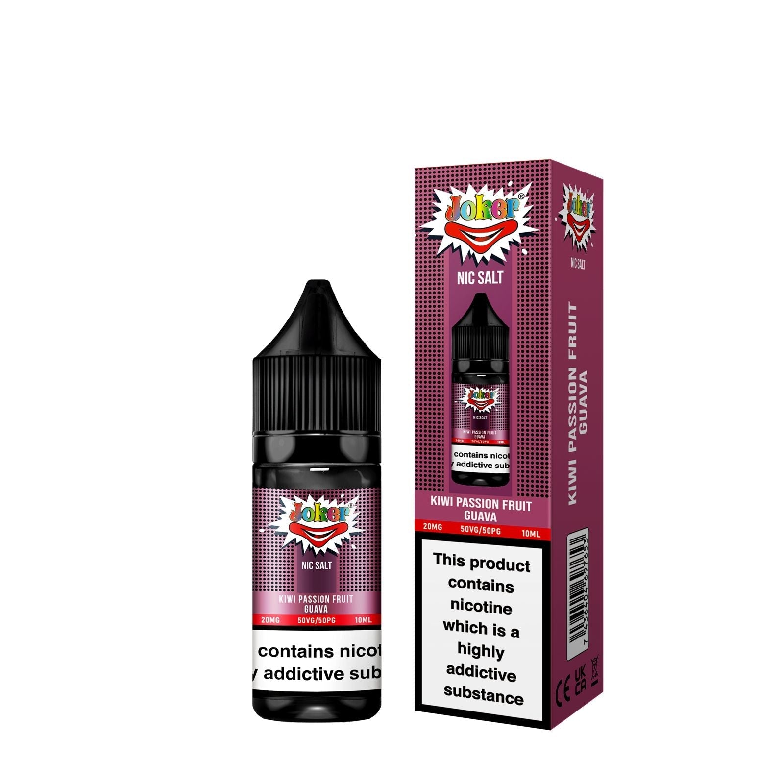 Joker Nic Salt 10ml E-liquids - Box of 10 - Wolfvapes.co.uk-Kiwi Passion Fruit Guava