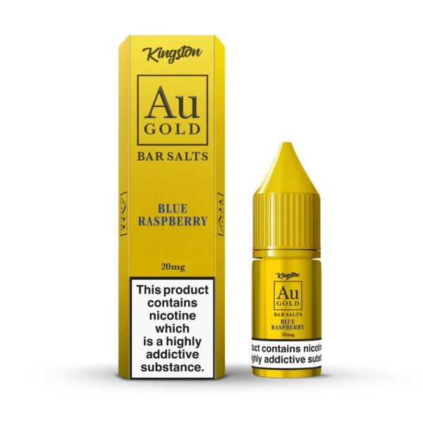 Kingston Au Gold Bar Salts 10ml E-liquids - Box of 10 - Wolfvapes.co.uk-Blue Raspberry