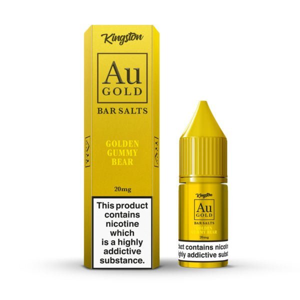 Kingston Au Gold Bar Salts 10ml E-liquids - Box of 10 - Wolfvapes.co.uk-Golden Gummy Bear