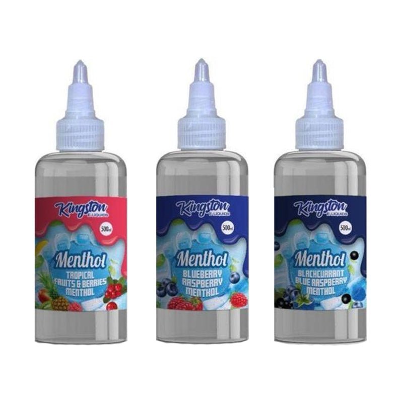 Kingston E-liquids Menthol 500ml Shortfill - Wolfvapes.co.uk-Black Grape lime Bubblegum Menthol
