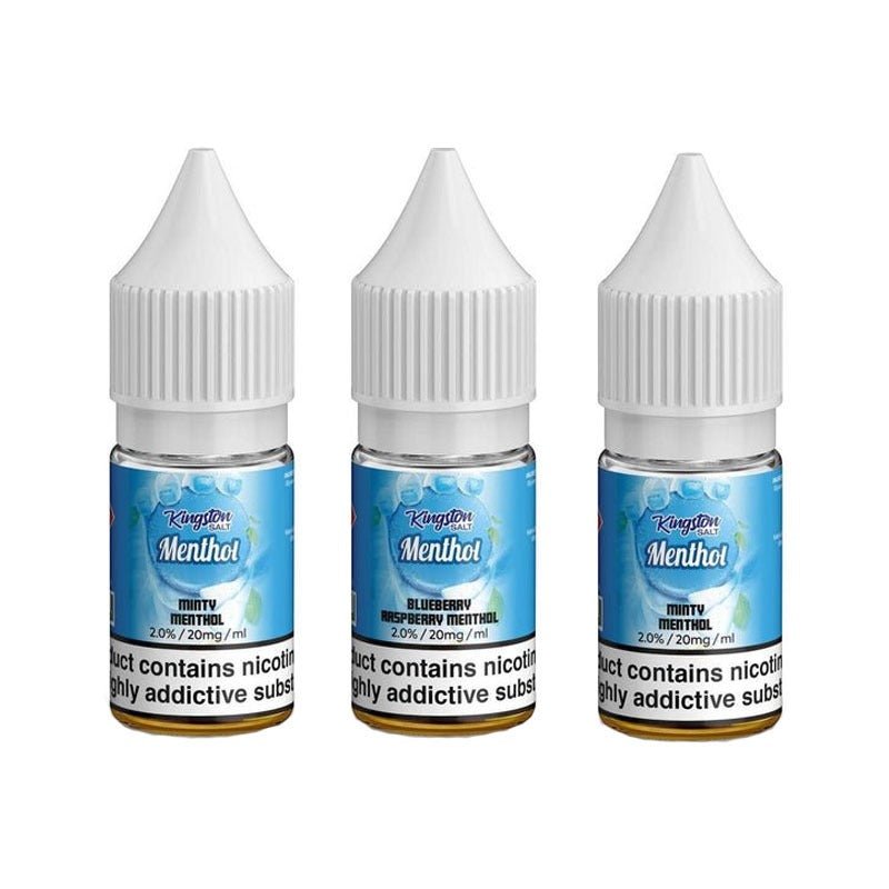 Kingston Menthol Salts Nic Salt-10ML E-liquid-Box of 10 - Wolfvapes.co.uk-Black Grape Lime Bubblegum Menthol