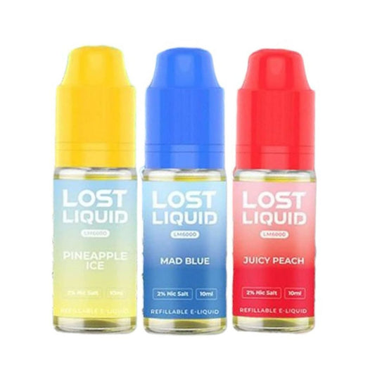 Lost Liquid Nic Salt 10ml E-liquids (Box of 10) - Wolfvapes.co.uk-Blue Razz Cherry