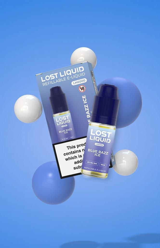 Lost Liquid Nic Salt 10ml E-liquids (Box of 10) - Wolfvapes.co.uk-Blue Razz Ice