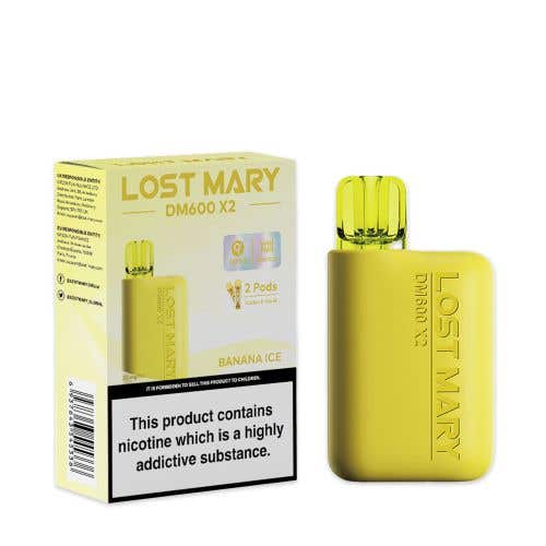 Lost Mary DM600 X2 Disposable Vape Box of 10 - Wolfvapes.co.uk-Banana Ice
