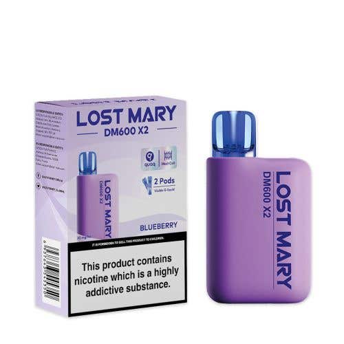 Lost Mary DM600 X2 Disposable Vape Box of 10 - Wolfvapes.co.uk-Blueberry