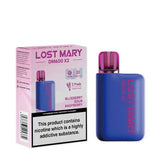 Lost Mary DM600 X2 Disposable Vape Box of 10 - Wolfvapes.co.uk-Blueberry Sour Raspberry