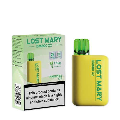 Lost Mary DM600 X2 Disposable Vape Box of 10 - Wolfvapes.co.uk-Pineapple Ice