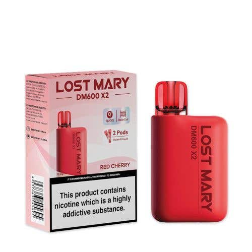 Lost Mary DM600 X2 Disposable Vape Box of 10 - Wolfvapes.co.uk-Red Cherry