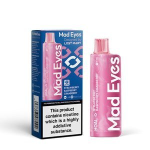 Lost Mary Mad Eyes Hoal 600 Puffs Disposable Vape Box of 10 - Wolfvapes.co.uk-Strawberry Raspberry Cranberry