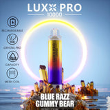 Lux Pro 10000 Puffs Disposable Vape Pod Box of 10 - Wolfvapes.co.uk-Blue Razz Gummy Bear