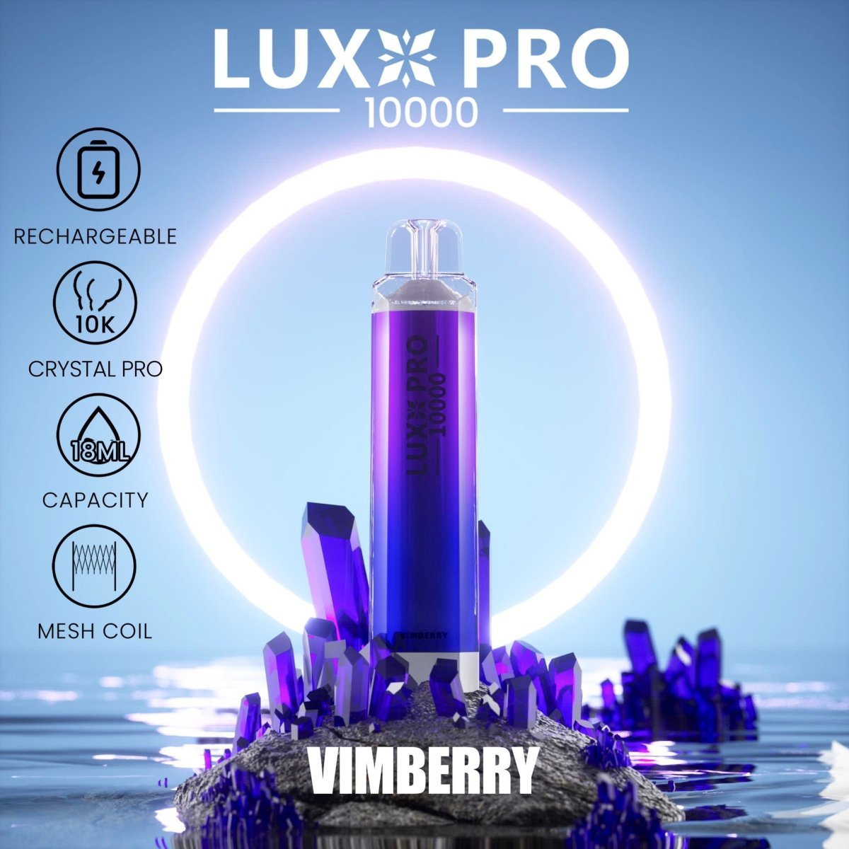 Lux Pro 10000 Puffs Disposable Vape Pod Box of 10 - Wolfvapes.co.uk-Vimberry