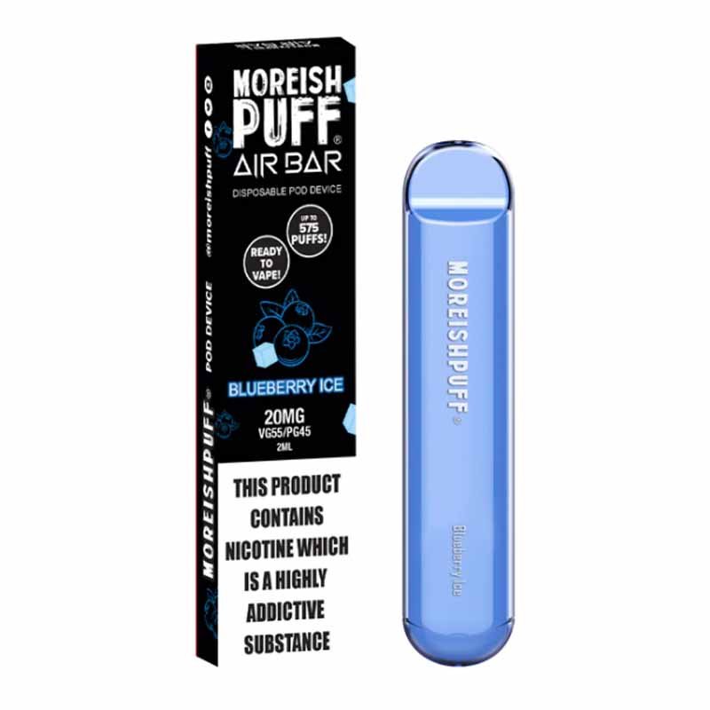 Moreish Puff Air Bar Disposable Vape Pod Kit - Wolfvapes.co.uk-Blueberry Ice