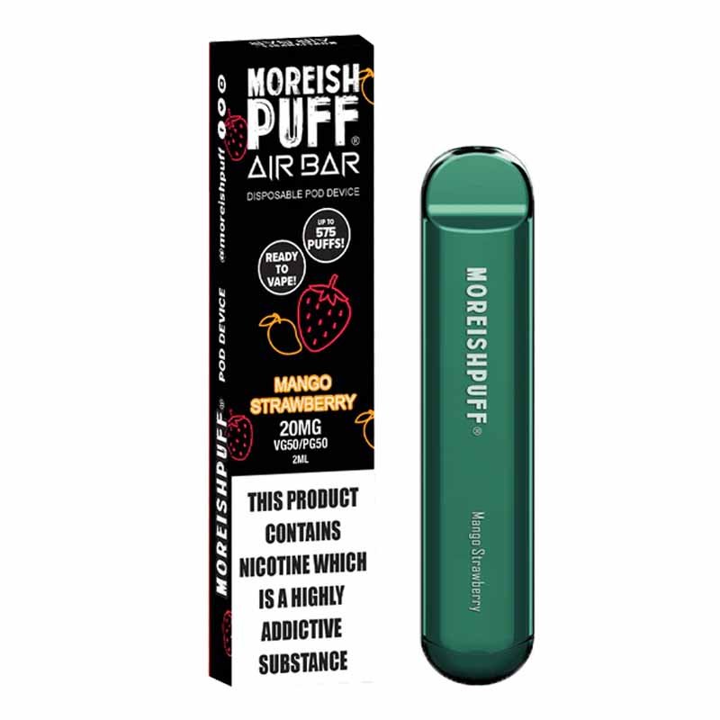 Moreish Puff Air Bar Disposable Vape Pod Kit - Wolfvapes.co.uk-Mango Strawberry