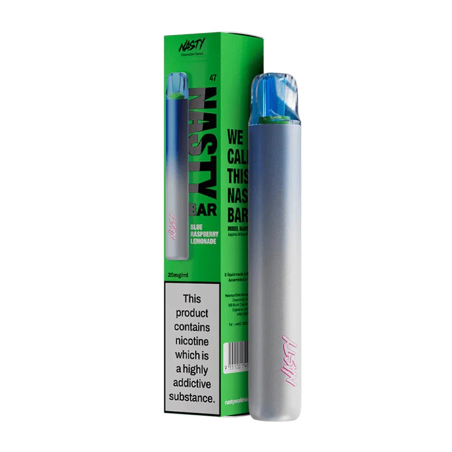 Nasty DX2 Bar 600 Puffs Disposable Vape Box of 10 - Wolfvapes.co.uk-Blue Raspberry Lemonade (Box of 10)