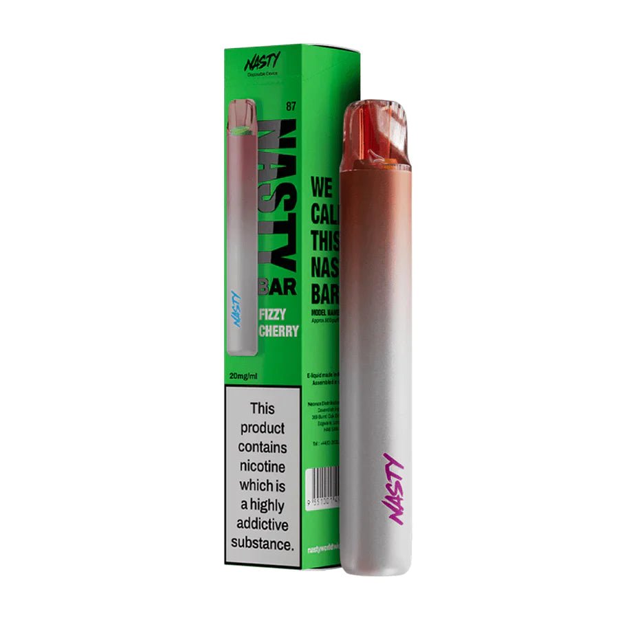 Nasty DX2 Bar 600 Puffs Disposable Vape Box of 10 - Wolfvapes.co.uk-Fizzy Cherry (Box of 10)